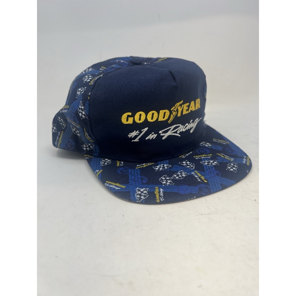 Vintage‎ Goodyear #1 Racing Snapback Hat Cap All Over Print